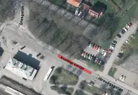 Karta: Ett körfält på Järnvägsgatan är markerat som avstängt.